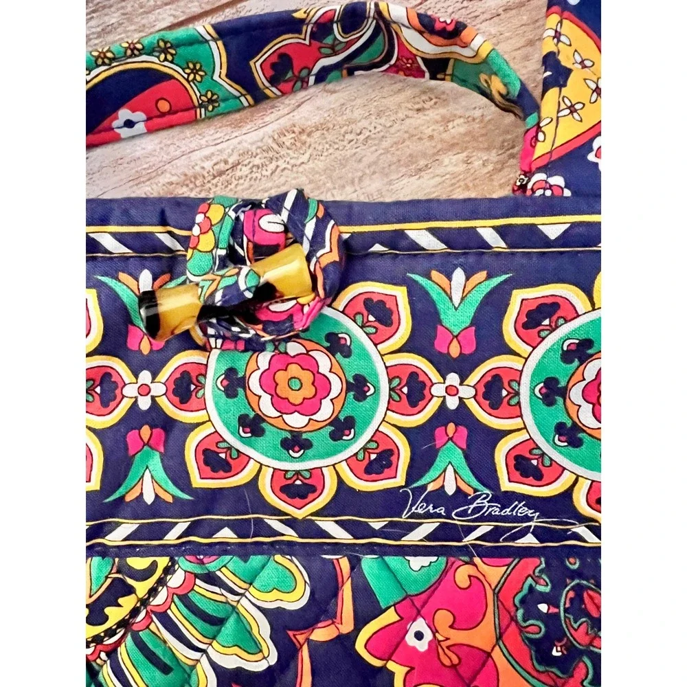 Vera Bradley Bright‎ Paisley Quilted Tote Bag Boho Shoulder Purse